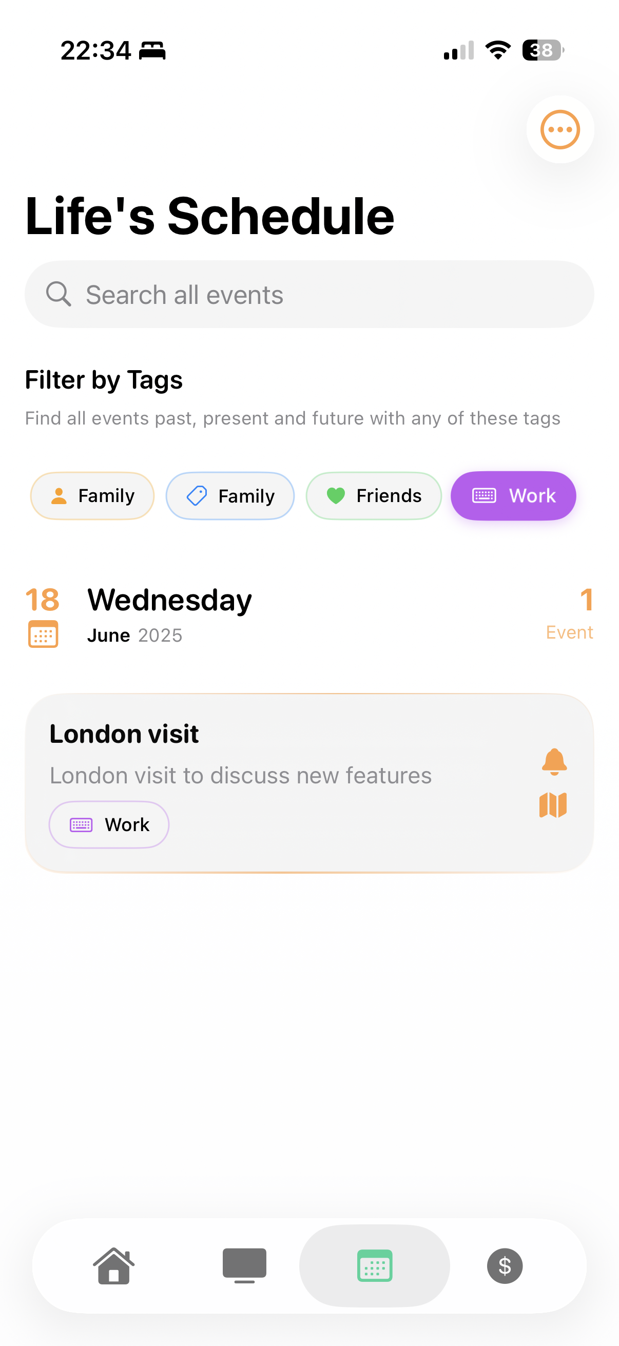 Events and milestones